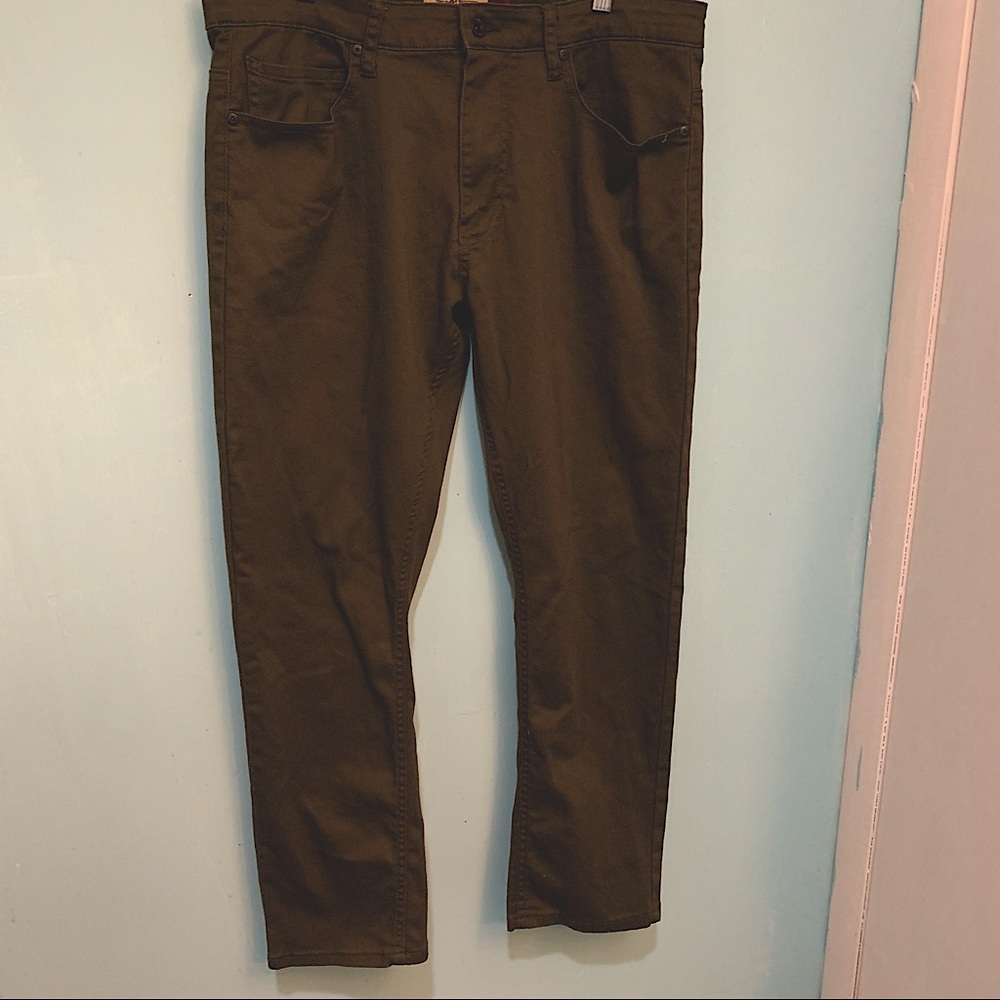Hudson & Barrow NYC Men's 36/30 Dark Green 5-Pocket Slim Strength Chino Pants